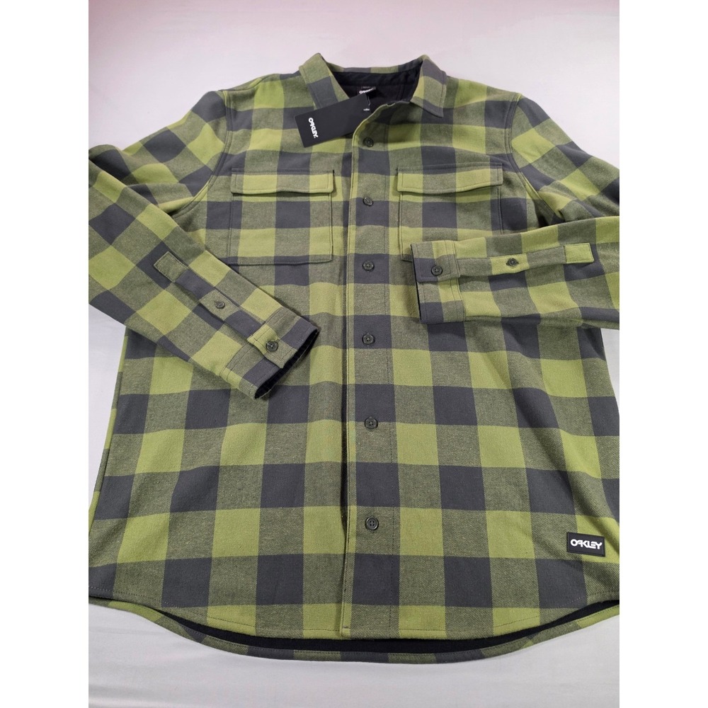 Oakley Bear Cozy Flannel Shirt Mens XL Green Buffalo Check FOA402577 New